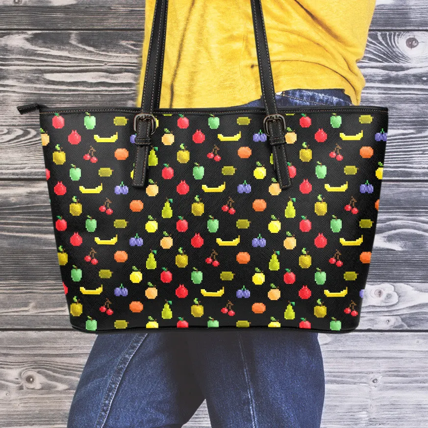 Bitmap Fruit Large Leather Tote