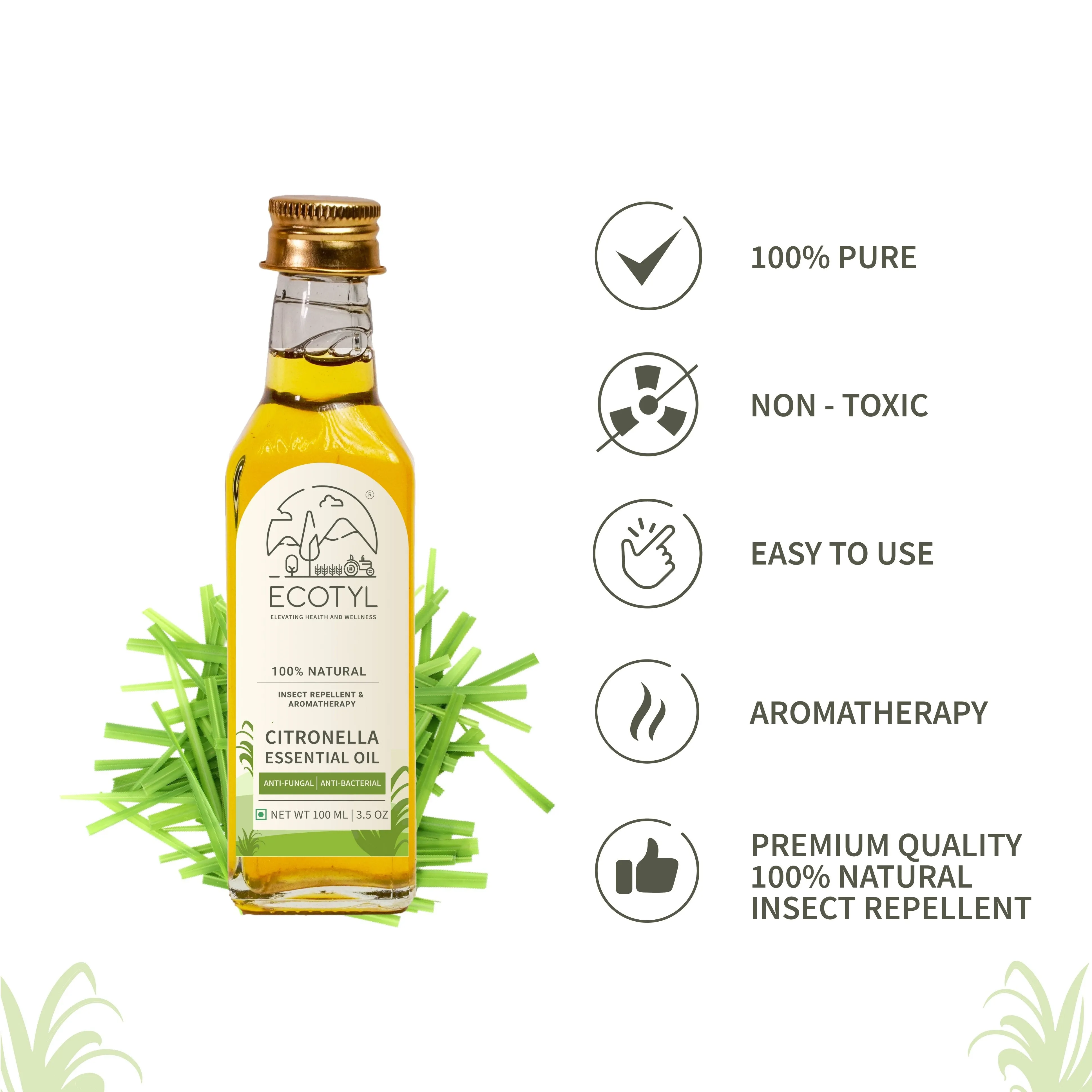 Citronella Oil Natural Mosquito & Insect Repellent Toxin Free