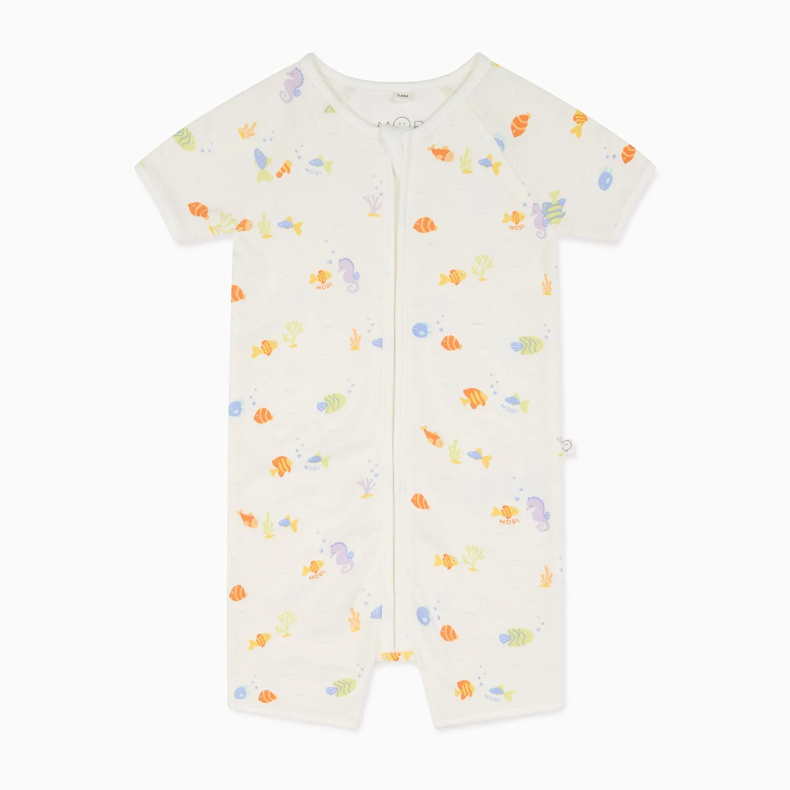 Little Fish & Turtles Ribbed Zip Summer Pajamas 2 Pack