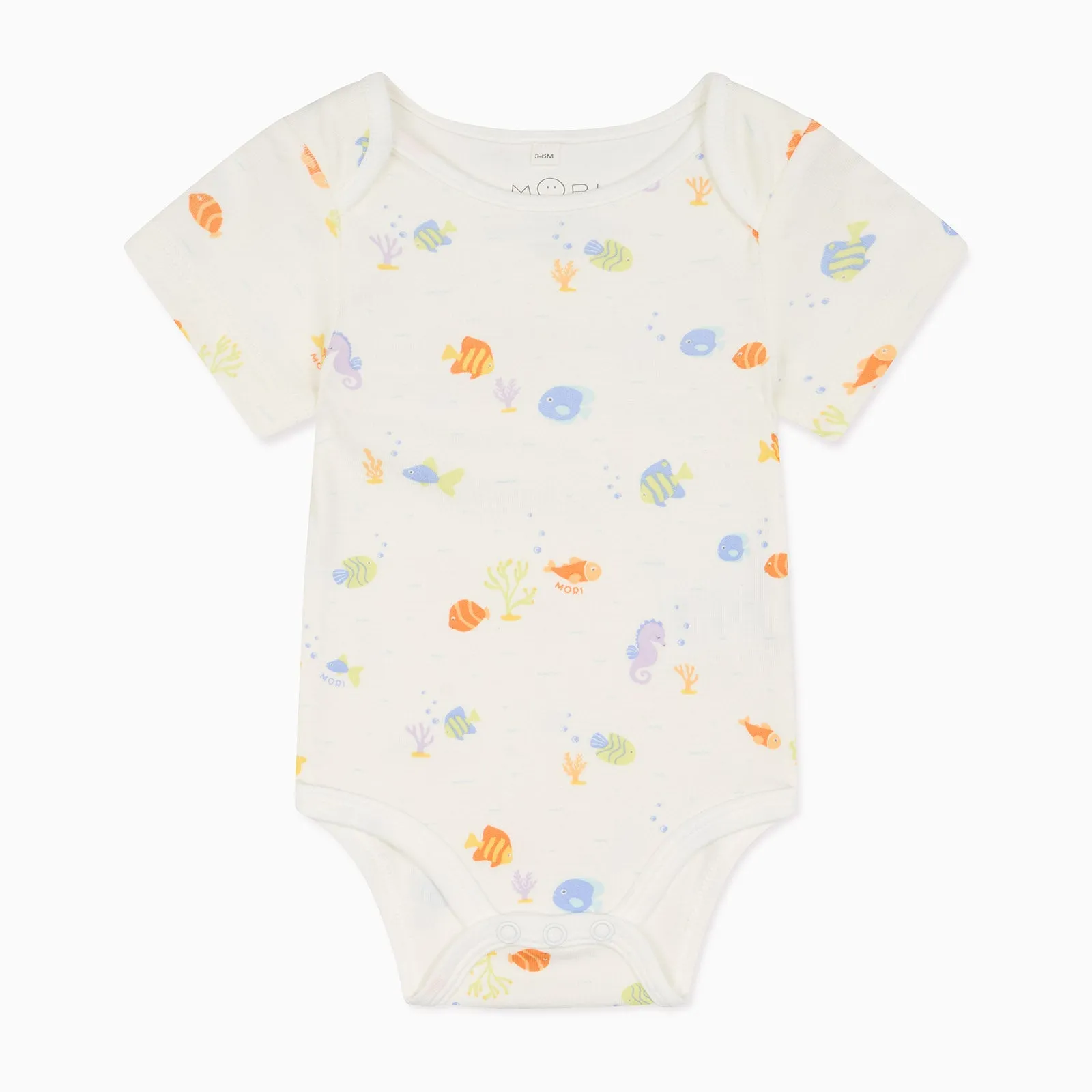 Little Fish and Ribbed Short Sleeve Bodysuit 2 Pack