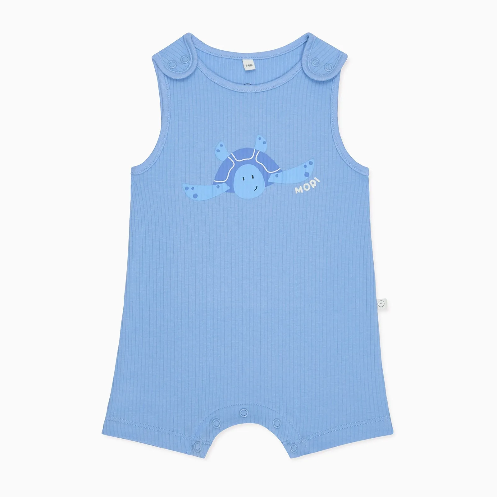 Little Fish Short Sleeve Bodysuit & Turtle Ribbed Beach Romper
