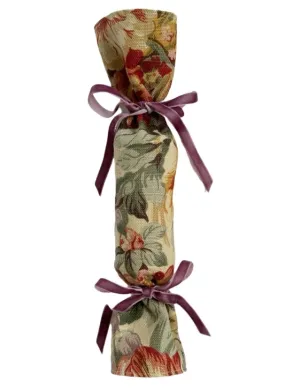 Party Popper/Holiday Cracker - Vintage English Garden Rose Linen Chintz with Velvet Bows