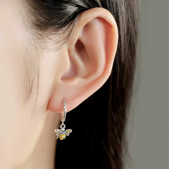 Sterling Silver Insect Butterfly-أقراط متدلية أنيقة