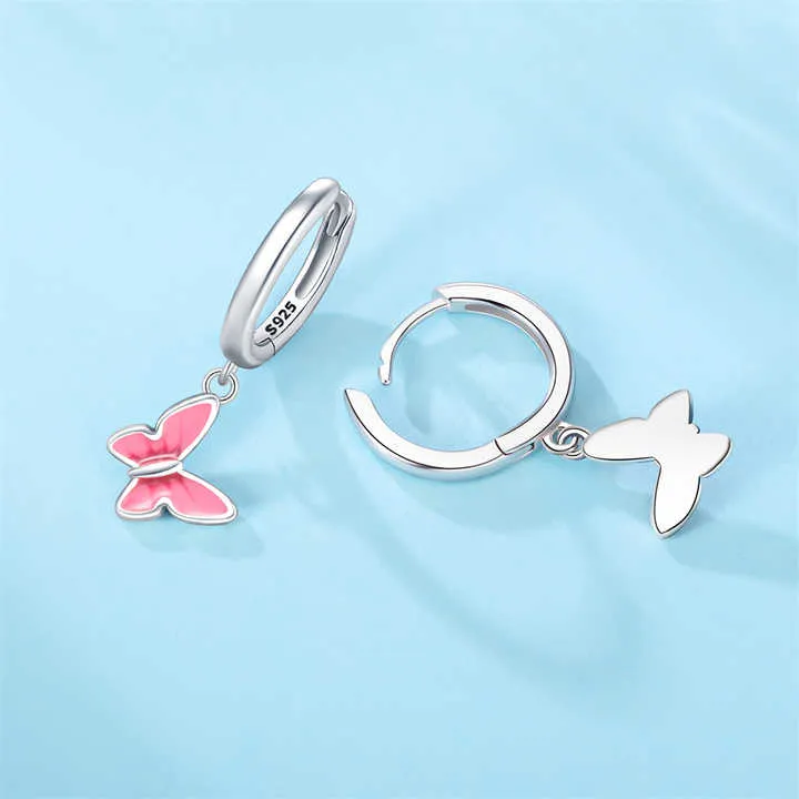 Sterling Silver Insect Butterfly-أقراط متدلية أنيقة