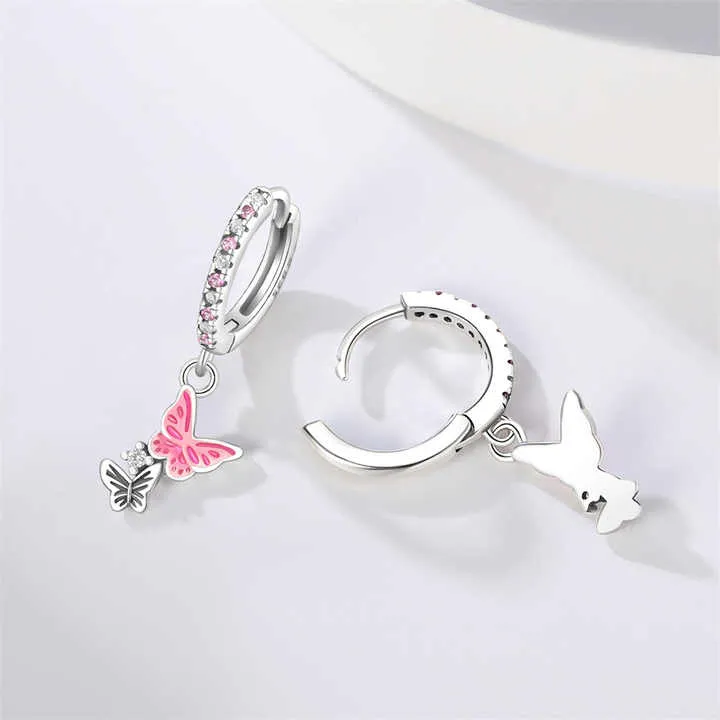 Sterling Silver Insect Butterfly-أقراط متدلية أنيقة