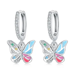 Sterling Silver Insect Butterfly-أقراط متدلية أنيقة