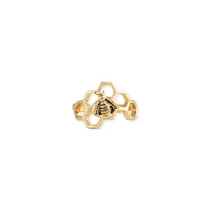 Worker Bee & Honeycomb Ring