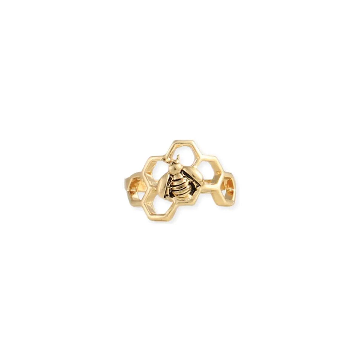 Worker Bee & Honeycomb Ring
